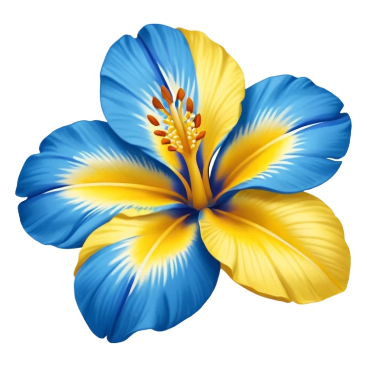 aestetic hawaian flower blue and yellow sticker