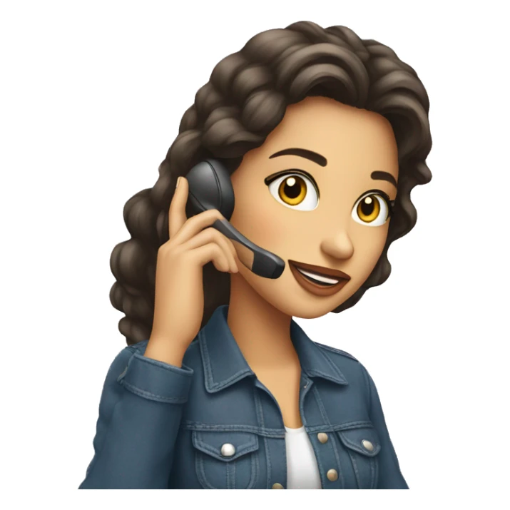 A beautiful girl on phone call sticker