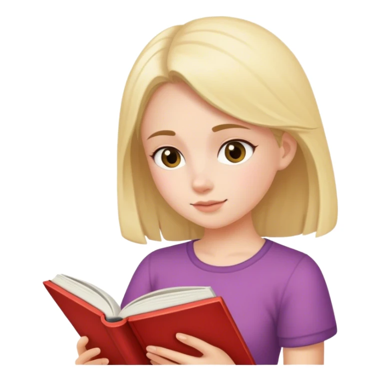 Girl read book sticker