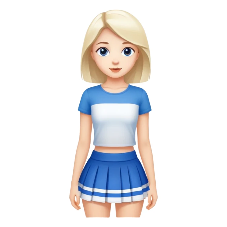 Pretty young girl in blue and white miniskirt sticker