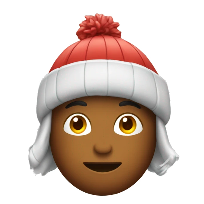 An emoji with a toboggan on its head.  sticker