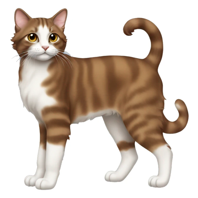 full body brown american curl cat sticker