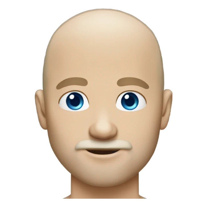 bald man with blond beard blue eyes blue eyes sticker