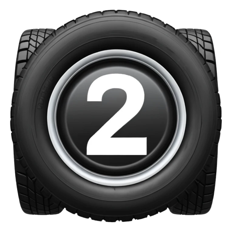 semi tire with the number 2 bright in the center of it sticker
