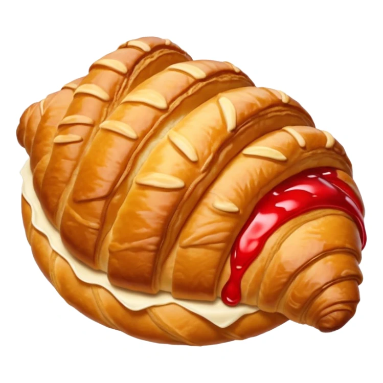 croissant with red coquette sticker