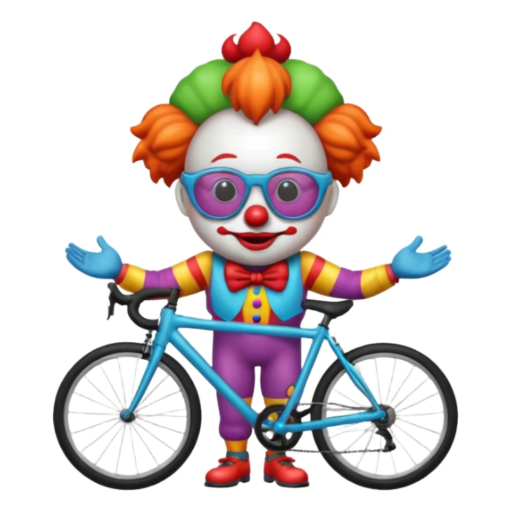 clown emoji wearing cycling glasses sticker