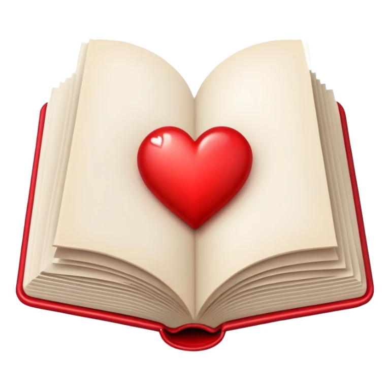 open book with red heart in the middle sticker