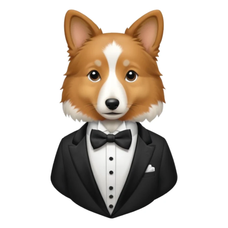 shetland sheepdog tricolor in a tuxedo sticker