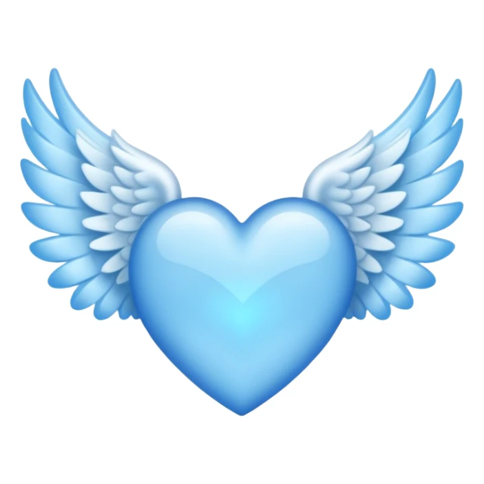 angelwings with blue hart  sticker
