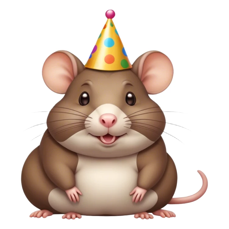 Fat happy rat on it’s birthday  sticker