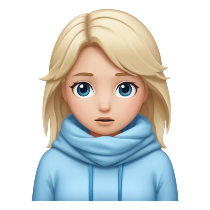 Cold girl with blond hair sticker