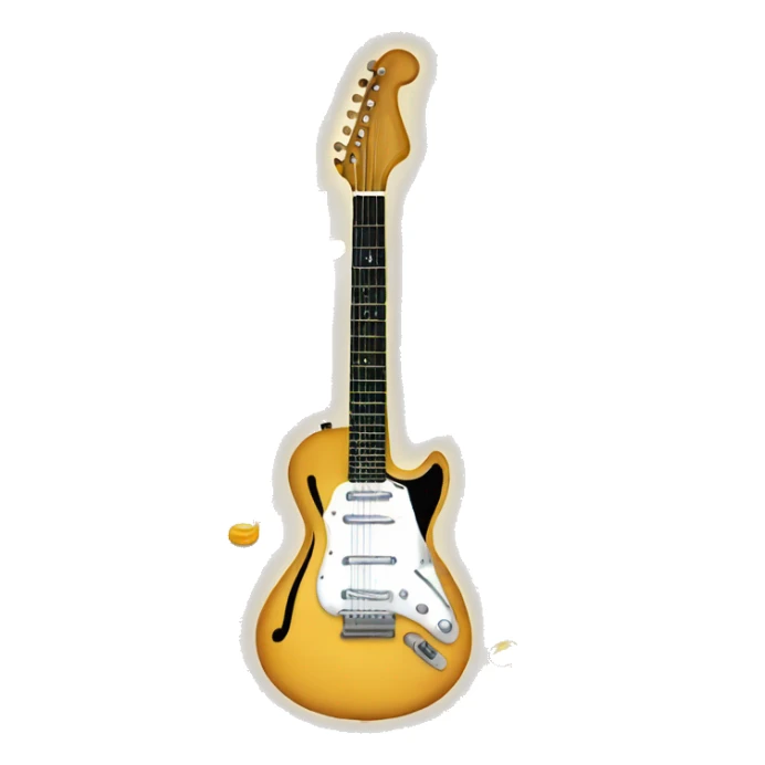 Guitar with trail of musical notes coming out sticker