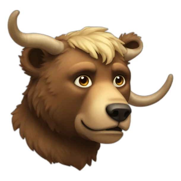a bear that looks like a centaur wearing a horn sticker