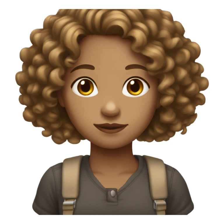 Light skinned girl with curly brown hair  sticker