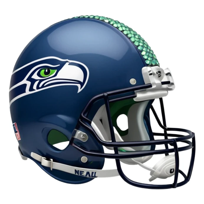 NFL Seahawks helmut with diamond bling  sticker