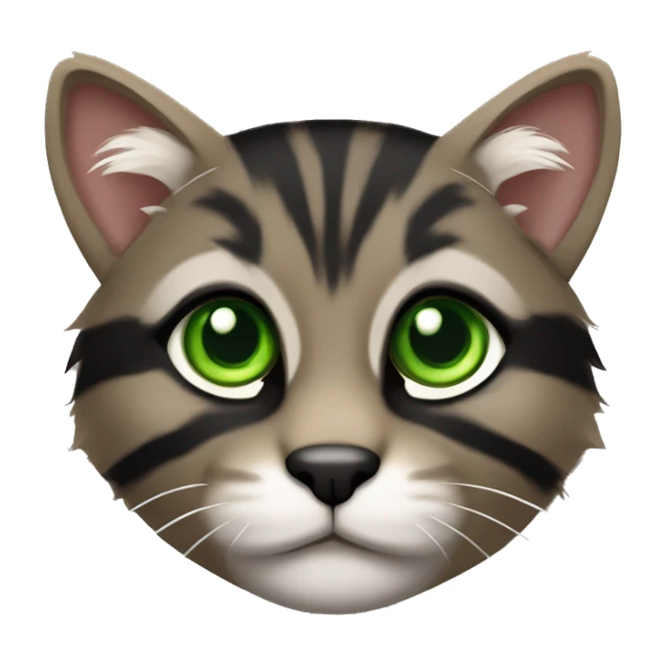 tan and black tabby min coon with green eyes  sticker