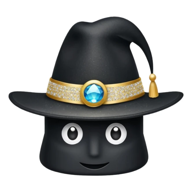 Glitter Black Hat Copas Symbol of Card sticker