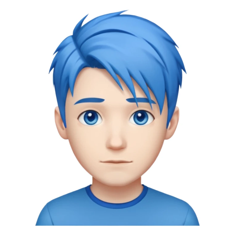 DanTDM with blue eyes, blue hair sticker