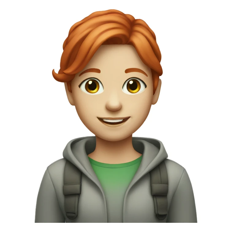 smiling girl with red hair green eyes sticker
