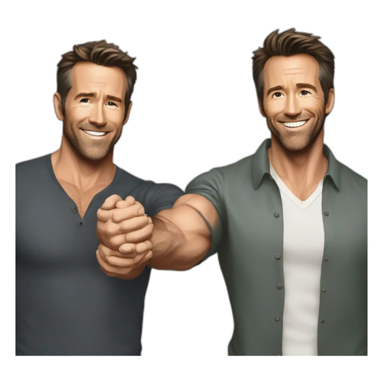 Ryan Reynolds and Hugh Jackman holding hands sticker
