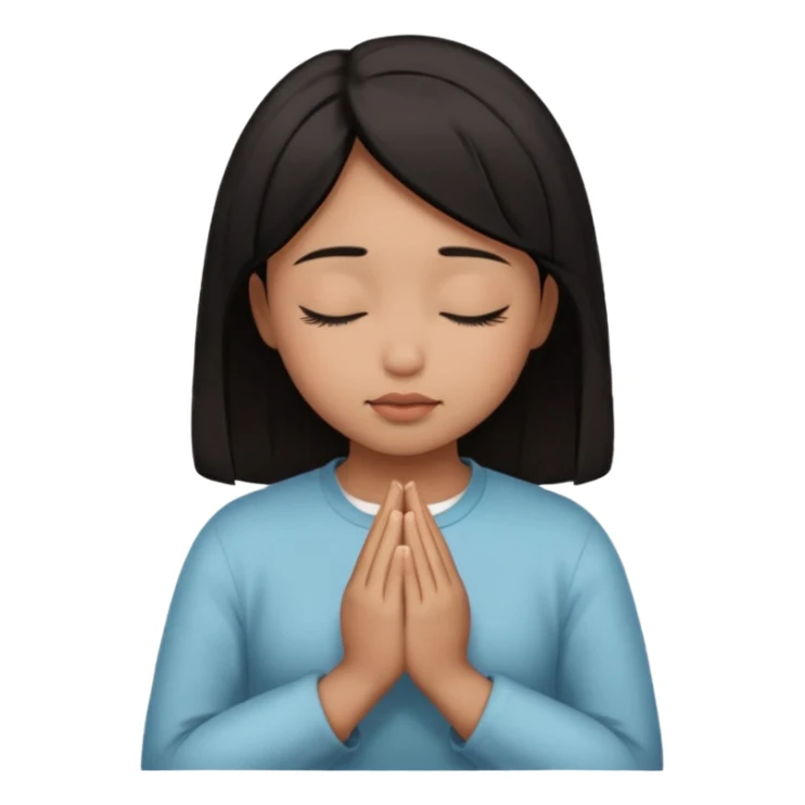 brown girl praying curls black hair and eyes closed sticker