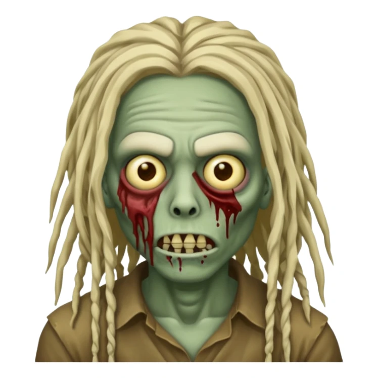 create zombie with dreadlocks nah have some of them coverings his face sticker