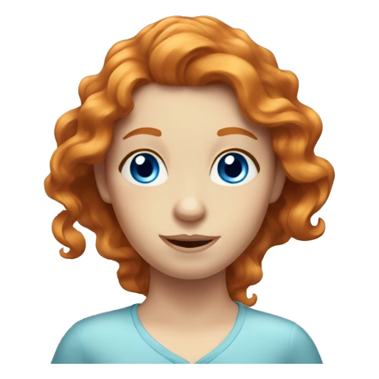 Long wavy haired ginger girl with blue eyes sticker