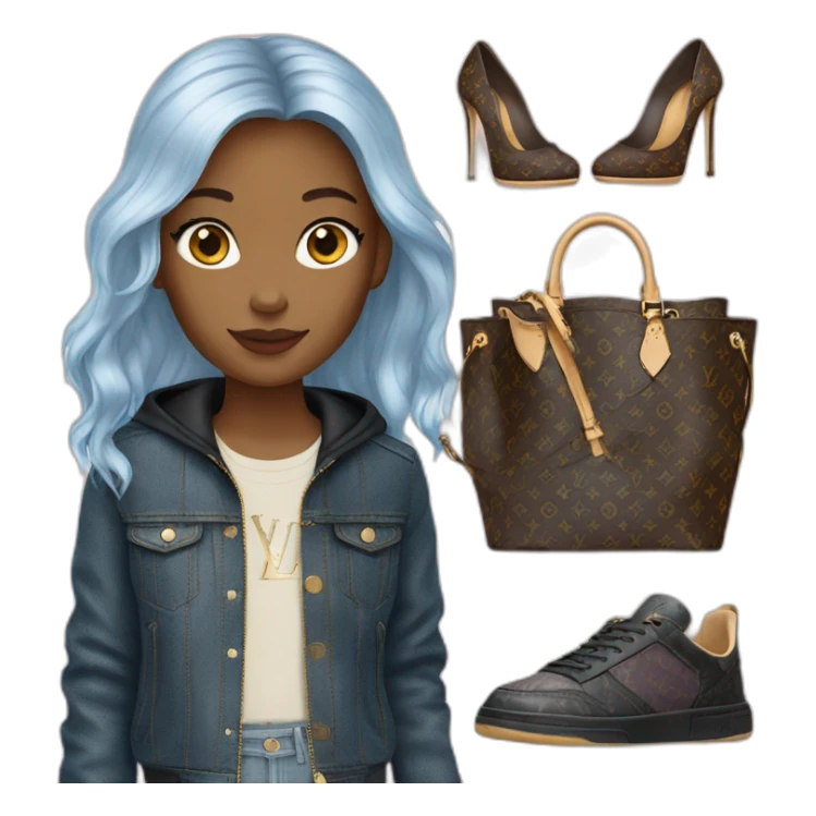 girl with louis vuitton clothing sticker