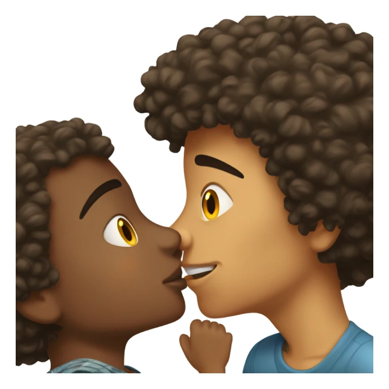 Boy afro kissing boy Mexican sticker