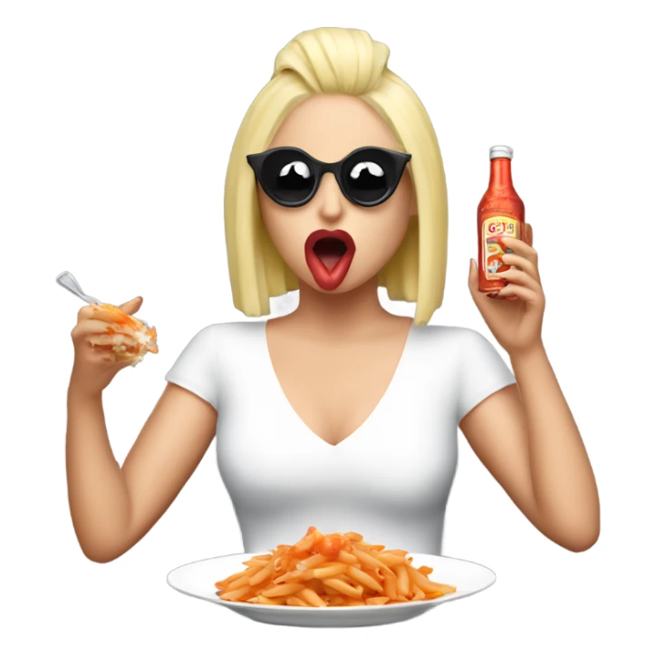 lady gaga eating penne a la vodka sticker