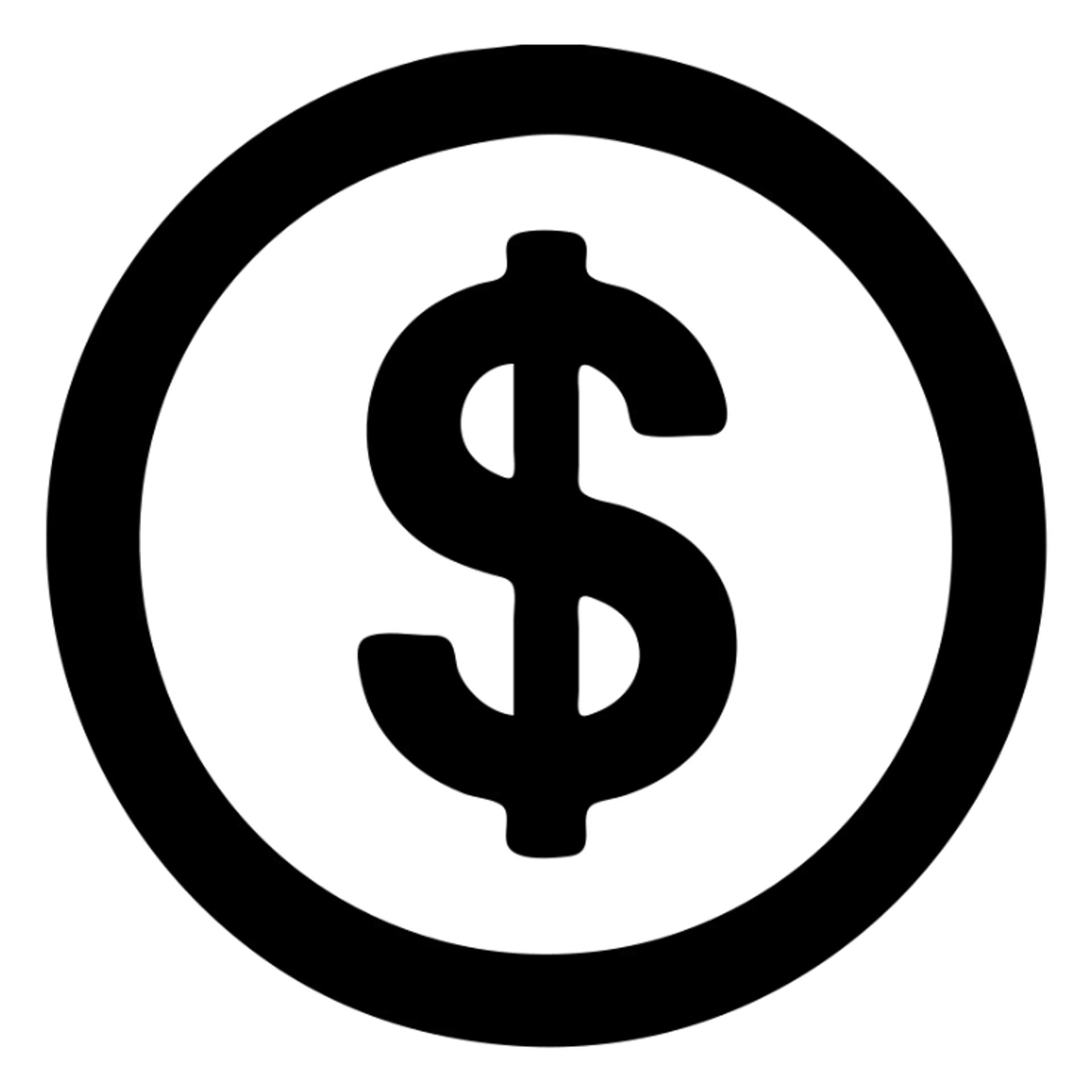 Create a simple style icon of a golden coin with a dollar symbol on it. The background should be turquoise blue (#1E3A8A). The style is solid filled icon with no color variation, focusing on clarity and simplicity. sticker