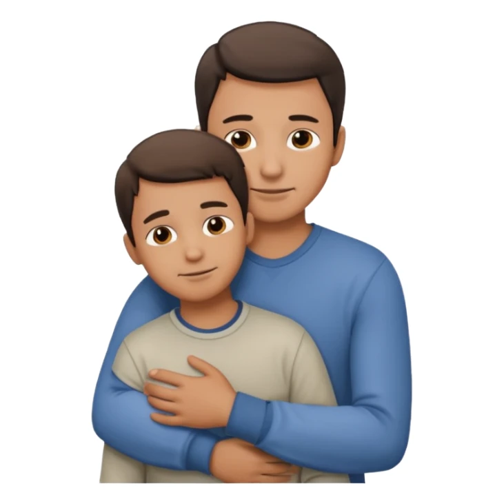 A father hugging his son sticker
