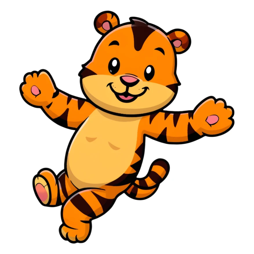 classic Tigger from Winnie the Pooh, cheerful and energetic sticker