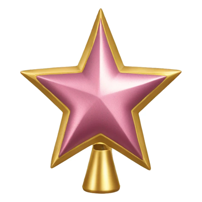 Isolated Realistic metallic pink and gold tree topper. sticker