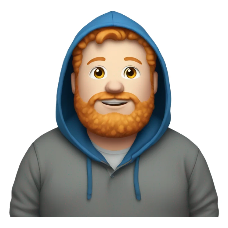 a fat ginger with a blue hoodie sticker