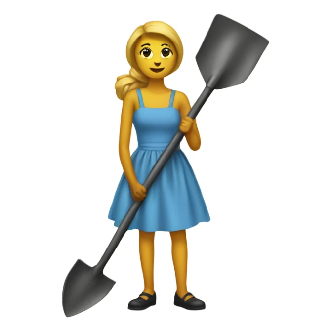 shovel wearing a dress sticker