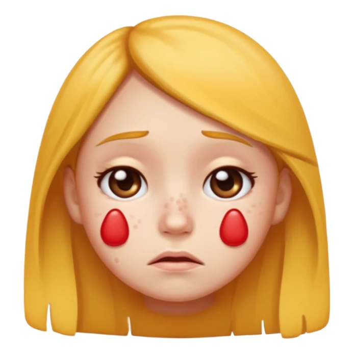 sad girl emoji with giant pimples sticker