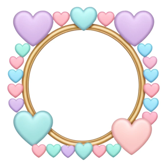 elegant feminine frame with hearts and pastel colors sticker