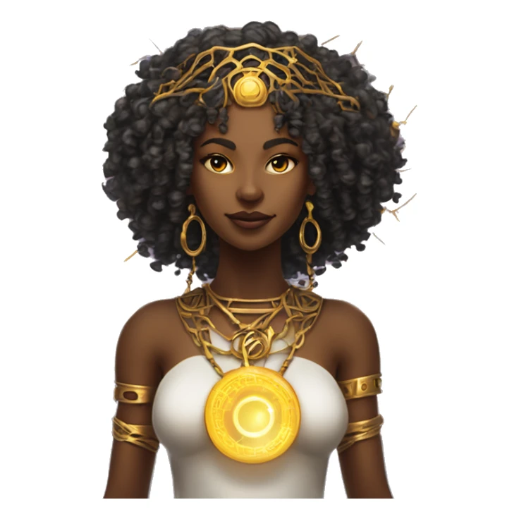 Technomancy Goddess is a mystical being who controls both magic and technology. She can cast spells on technological networks. Her powers blend the ancient art of magic with advanced cybernetics and technology. She can command machines sticker