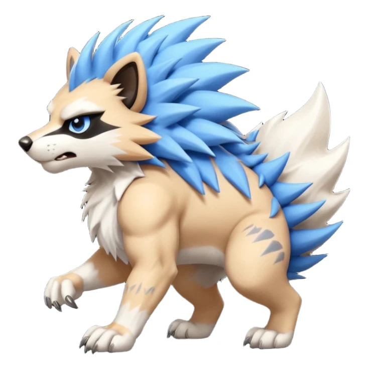 Mega lucario and mega Absol fusion full body four legs sticker