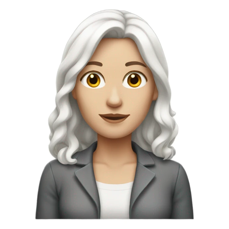 White woman with shoulder length dark brown hair sticker