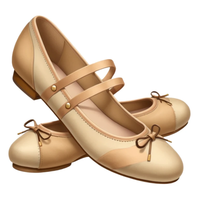 Beige realistic vintage ballerina shoes sticker