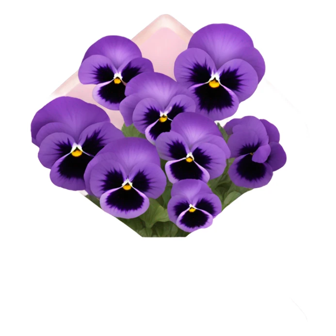 Deep aesthetic violet colour pansies placed in pink a aesthetic envelope  sticker