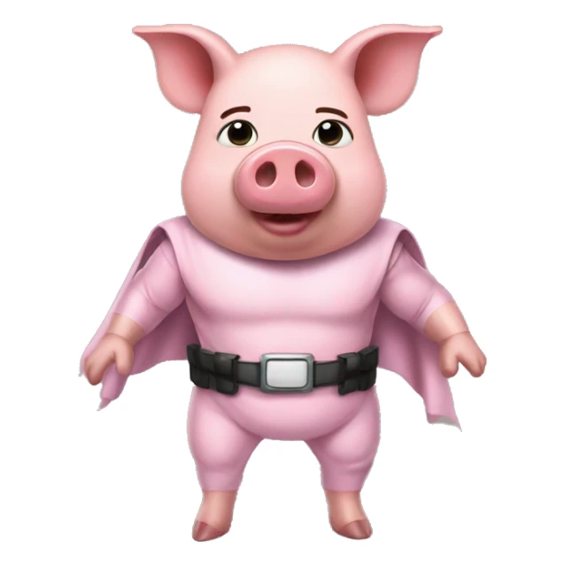 Pig dress super hero mant sticker