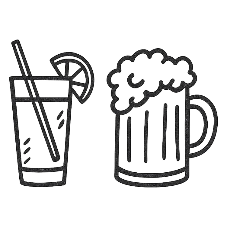 a hand drawn icon of vodka drink beer sticker