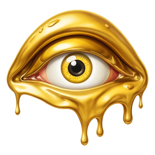 Salvador Dali Melting gold SPAM slop eye sticker
