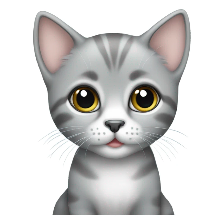 Cute big eyed grey kitten sticker