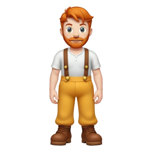 a ginger guy with big chest, mario shoes and a little nose sticker