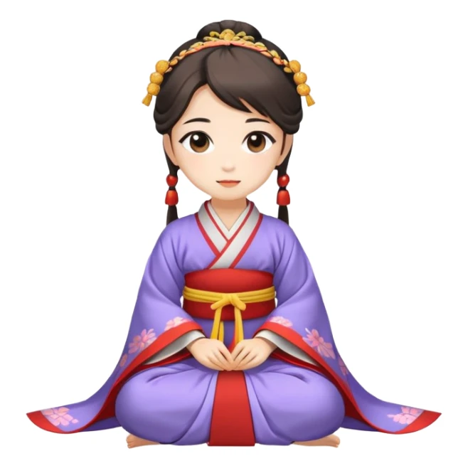 Beautiful girl in Hanfu sitting on the ground sticker