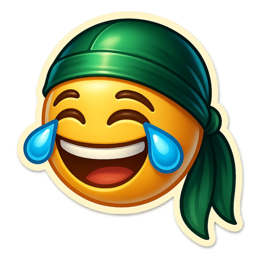 lol face laughing crying
make him smile
Change His durag To Green sticker